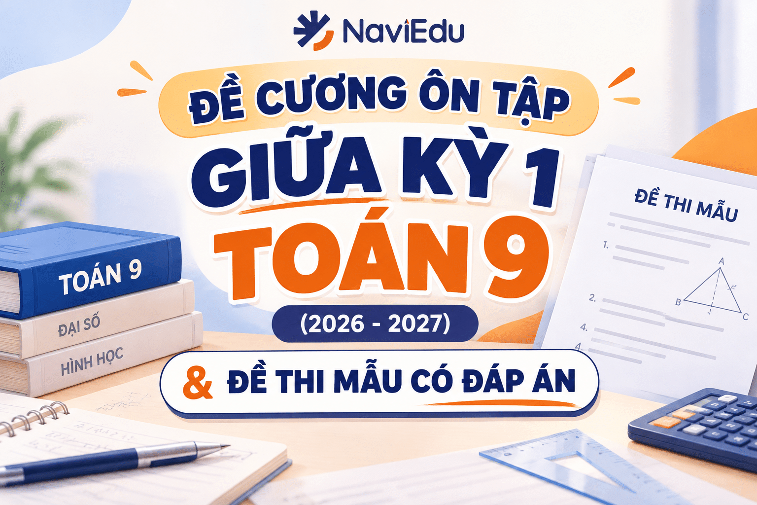 Đề cương ôn tập giữa kỳ 1 Toán 9 (2026-2027) & Đề thi mẫu có đáp án